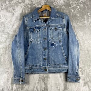Carhartt Denim Jacket Women S Blue Rugged Flex Jean Jacket 102970 414